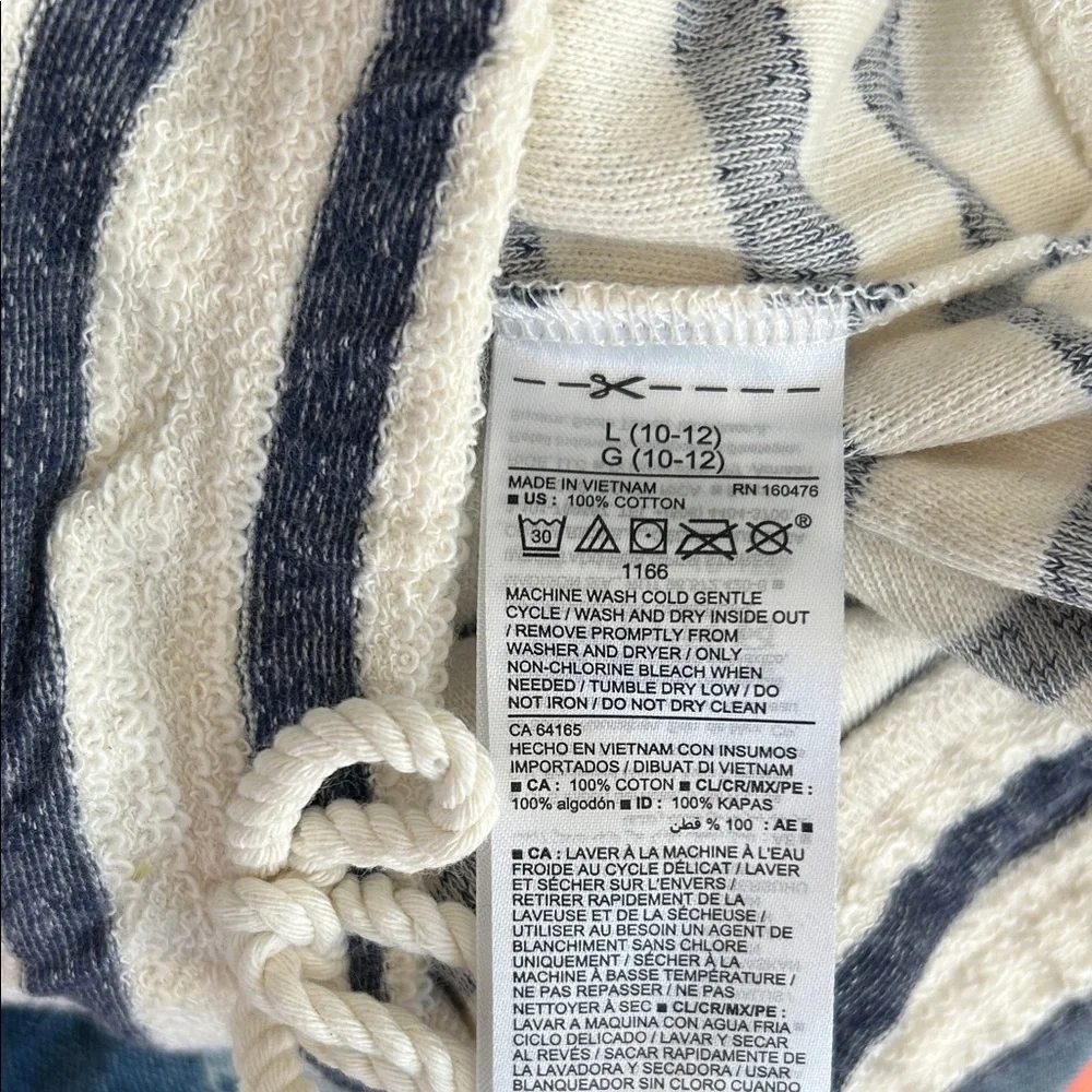 Old Navy Kids Striped Hoodie - Navy and Cream